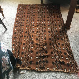 SOLD-Patterned accent rug from the Gambia